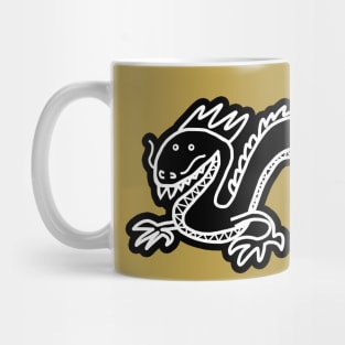 Dragon Black and White Line Art Mug